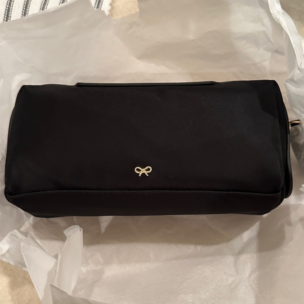 NIB Anya Hindmarch Black Summer Essentials Cosmetic Bag